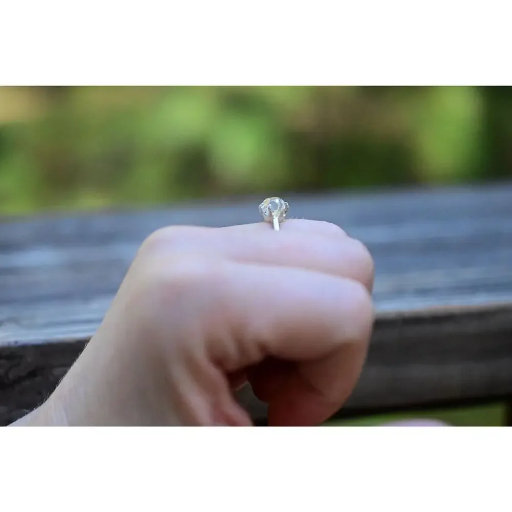 Herkimer Diamond Ring Rustic dainty unique alternative simple minimalist natural